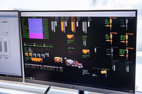 Concrete mixing screen