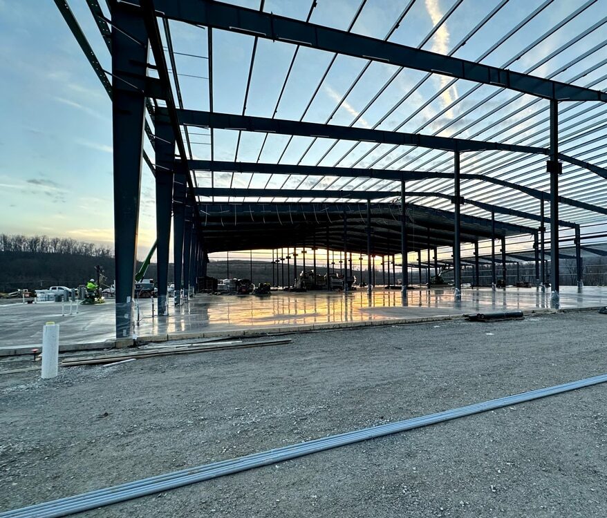 Concrete flooring for manufacturing facility