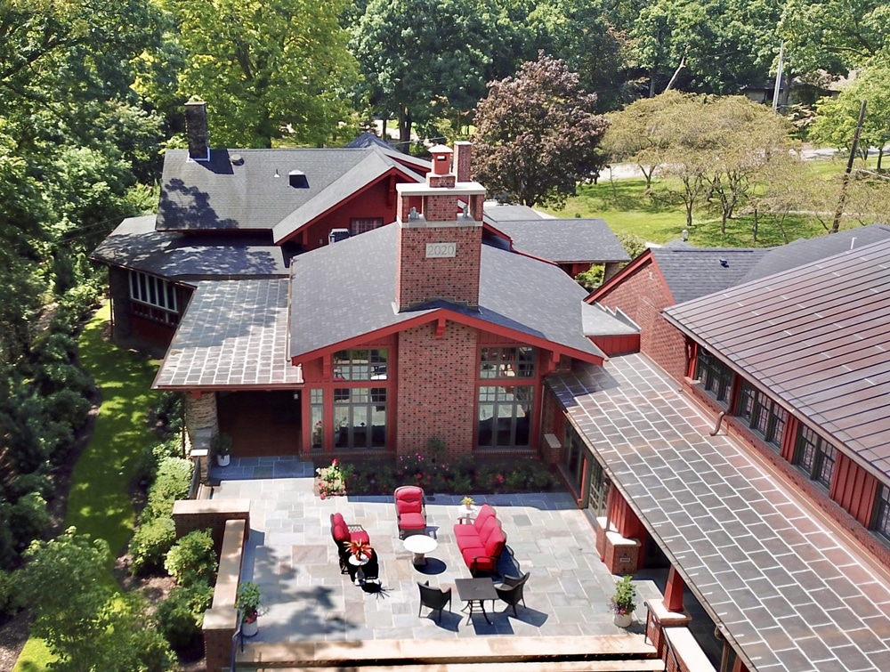 aerial view of residential home